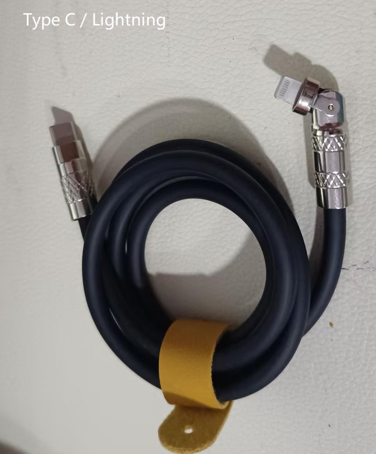 Fast Charge Zinc Alloy Elbow 180 Degrees Rotation Data Cable Fast Charge Zinc Alloy Elbow 180 Degrees Rotation Data Cable
